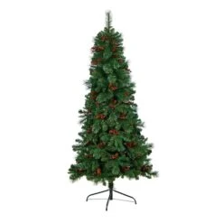 6ft. Pre-Lit Flat Back Montreal Mountain Pine Artificial Christmas Tree, White LED Lights 18 6ft. Pre-Lit Flat Back Montreal Mountain Pine Artificial Christmas Tree, White LED Lights -Northlight Shop D478866S 3