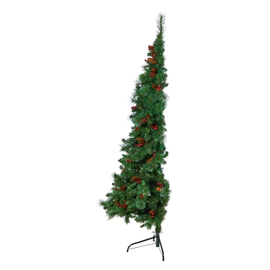 6ft. Pre-Lit Flat Back Montreal Mountain Pine Artificial Christmas Tree, White LED Lights 7 6ft. Pre-Lit Flat Back Montreal Mountain Pine Artificial Christmas Tree, White LED Lights - Image 5