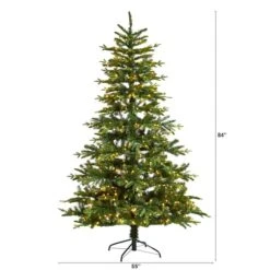7ft. Pre-Lit Montreal Spruce Artificial Christmas Tree, Warm White LED Lights -Northlight Shop D478871S 2