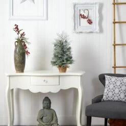 2ft. Pre-Lit Winter Frosted Artificial Christmas Tree In Burlap Base, Warm White LED Lights 17 2ft. Pre-Lit Winter Frosted Artificial Christmas Tree In Burlap Base, Warm White LED Lights -Northlight Shop D478876S 7