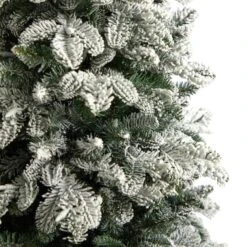5ft. Pre-Lit Flocked North Carolina Fir Artificial Christmas Tree, Clear Lights 13 5ft. Pre-Lit Flocked North Carolina Fir Artificial Christmas Tree, Clear Lights -Northlight Shop D478884S 5