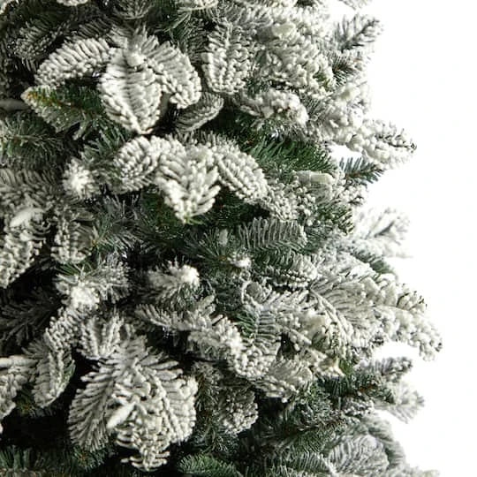 5ft. Pre-Lit Flocked North Carolina Fir Artificial Christmas Tree, Clear Lights 7 5ft. Pre-Lit Flocked North Carolina Fir Artificial Christmas Tree, Clear Lights - Image 5