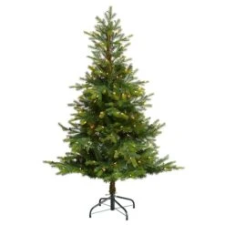 5ft. Pre-Lit North Carolina Spruce Artificial Christmas Tree, Clear LED Lights -Northlight Shop D478890S 1 1
