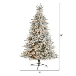 8ft. Pre-Lit Flocked West Virginia Spruce Artificial Christmas Tree, Clear Lights 20 8ft. Pre-Lit Flocked West Virginia Spruce Artificial Christmas Tree, Clear Lights -Northlight Shop D478897S 2