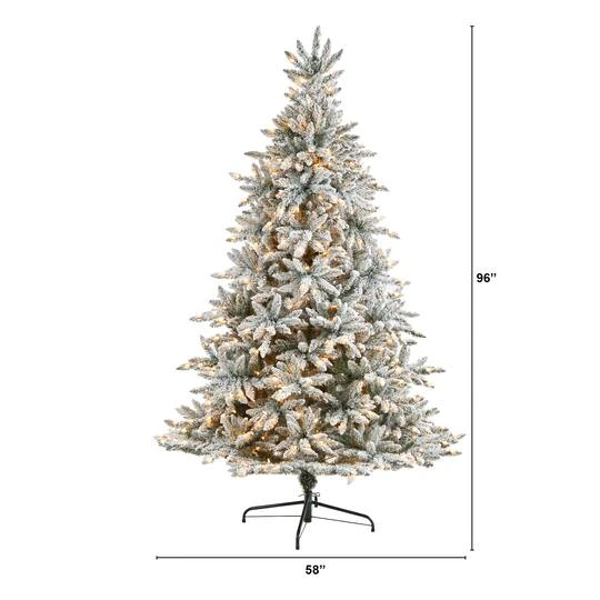 8ft. Pre-Lit Flocked West Virginia Spruce Artificial Christmas Tree, Clear Lights 10 8ft. Pre-Lit Flocked West Virginia Spruce Artificial Christmas Tree, Clear Lights - Image 8