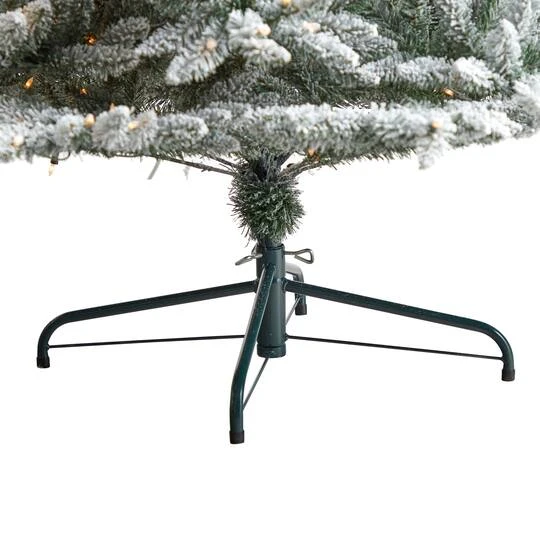 8ft. Pre-Lit Flocked West Virginia Spruce Artificial Christmas Tree, Clear Lights 9 8ft. Pre-Lit Flocked West Virginia Spruce Artificial Christmas Tree, Clear Lights - Image 7