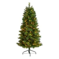 5ft. Pre-Lit West Virginia Mountain Pine Artificial Christmas Tree, Clear Lights 14 5ft. Pre-Lit West Virginia Mountain Pine Artificial Christmas Tree, Clear Lights -Northlight Shop D478901S 1 1