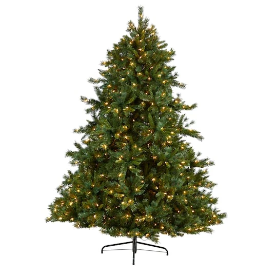8ft. Pre-Lit Wyoming Mixed Pine Artificial Christmas Tree, Clear Lights 4 8ft. Pre-Lit Wyoming Mixed Pine Artificial Christmas Tree, Clear Lights - Image 2