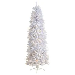 7ft. Pre-Lit White Artificial Christmas Tree, Warm White LED Lights