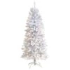 5ft. Pre-Lit White Artificial Christmas Tree, Warm White LED Lights -Northlight Shop D478908S 1