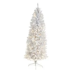 6ft. Pre-Lit White Artificial Christmas Tree, Warm White LED Lights 14 6ft. Pre-Lit White Artificial Christmas Tree, Warm White LED Lights -Northlight Shop D478909S 1 1