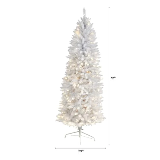 6ft. Pre-Lit White Artificial Christmas Tree, Warm White LED Lights 10 6ft. Pre-Lit White Artificial Christmas Tree, Warm White LED Lights - Image 8