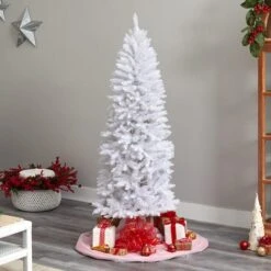 6ft. Pre-Lit White Artificial Christmas Tree, Warm White LED Lights 21 6ft. Pre-Lit White Artificial Christmas Tree, Warm White LED Lights -Northlight Shop D478909S 8