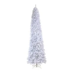 11ft. Pre-Lit Slim White Artificial Christmas Tree, Warm White LED Lights 16 11ft. Pre-Lit Slim White Artificial Christmas Tree, Warm White LED Lights -Northlight Shop D478913S 3
