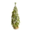 3ft. Unlit Snow Flocked Down Swept Holiday Artificial Christmas Tree In Burlap Base -Northlight Shop D478917S 1