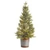 2ft. Pre-Lit Pine Artificial Christmas Tree In Rustic Metal Planter, Warm White Lights