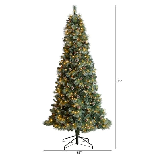 8ft. Pre-Lit Frosted British Columbia Mountain Pine Artificial Christmas Tree, Clear Lights 7 8ft. Pre-Lit Frosted British Columbia Mountain Pine Artificial Christmas Tree, Clear Lights - Image 5