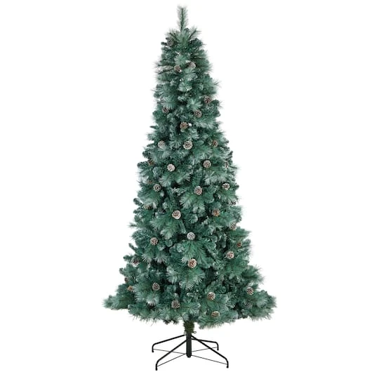 8ft. Pre-Lit Frosted British Columbia Mountain Pine Artificial Christmas Tree, Clear Lights 6 8ft. Pre-Lit Frosted British Columbia Mountain Pine Artificial Christmas Tree, Clear Lights - Image 4