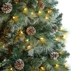 8ft. Pre-Lit Frosted British Columbia Mountain Pine Artificial Christmas Tree, Clear Lights 15 8ft. Pre-Lit Frosted British Columbia Mountain Pine Artificial Christmas Tree, Clear Lights -Northlight Shop D478950S 4