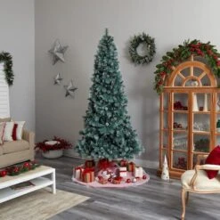 9ft. Pre-Lit Frosted British Columbia Mountain Pine Artificial Christmas Tree, Clear Lights 23 9ft. Pre-Lit Frosted British Columbia Mountain Pine Artificial Christmas Tree, Clear Lights -Northlight Shop D478951S 10