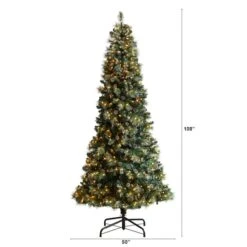 9ft. Pre-Lit Frosted British Columbia Mountain Pine Artificial Christmas Tree, Clear Lights 17 9ft. Pre-Lit Frosted British Columbia Mountain Pine Artificial Christmas Tree, Clear Lights -Northlight Shop D478951S 2