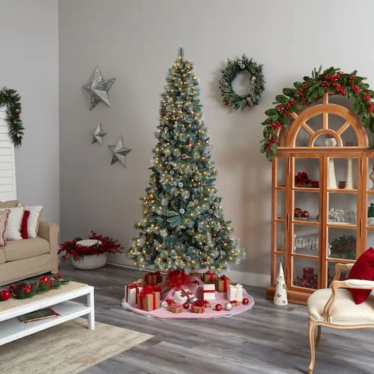 9ft. Pre-Lit Frosted British Columbia Mountain Pine Artificial Christmas Tree, Clear Lights 12 9ft. Pre-Lit Frosted British Columbia Mountain Pine Artificial Christmas Tree, Clear Lights - Image 10