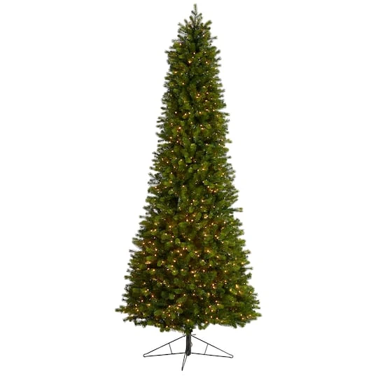 9.5ft. Pre-Lit Slim Colorado Mountain Spruce Artificial Christmas Tree, Multifunction White Micro LED Lights 3 9.5ft. Pre-Lit Slim Colorado Mountain Spruce Artificial Christmas Tree, Multifunction White Micro LED Lights