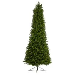 9.5ft. Pre-Lit Slim Colorado Mountain Spruce Artificial Christmas Tree, Multifunction White Micro LED Lights 16 9.5ft. Pre-Lit Slim Colorado Mountain Spruce Artificial Christmas Tree, Multifunction White Micro LED Lights -Northlight Shop D478962S 3