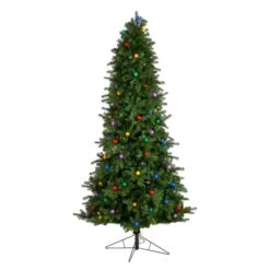 8.5ft. Pre-Lit Montana Mountain Fir Artificial Christmas Tree, Multicolor LED Lights & Globe Bulbs -Northlight Shop D478967S 3