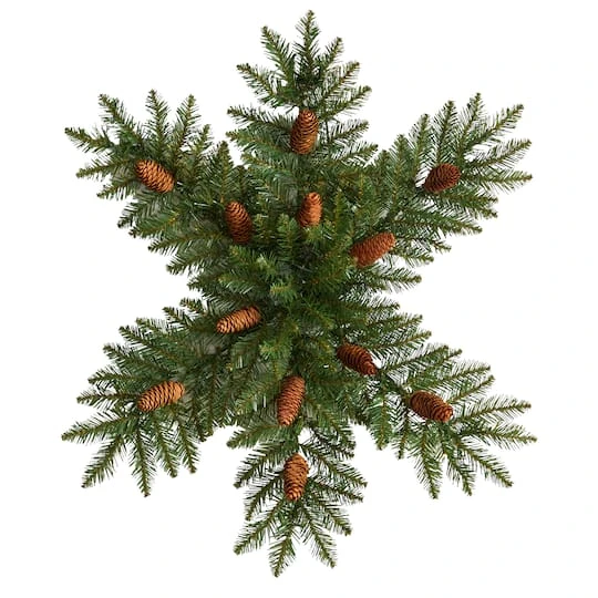 30" Pre-Lit Snowflake Artificial Dunhill Fir Wreath With Pinecones 6 30" Pre-Lit Snowflake Artificial Dunhill Fir Wreath With Pinecones - Image 4
