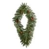 3ft. White LED Lights Holiday Geometric Christmas Diamond Wreath With Pinecones