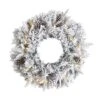 20" White LED Lights Flocked Artificial Christmas Wreath -Northlight Shop D479006S 1