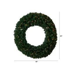 48" White LED Lights Artificial Christmas Wreath 12 48" White LED Lights Artificial Christmas Wreath -Northlight Shop D479010S 2