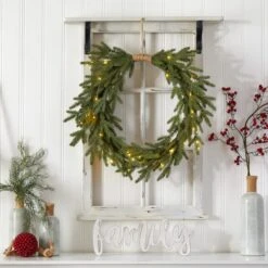 24" Pre-Lit Holiday Christmas Cascading Pine Wreath 14 24" Pre-Lit Holiday Christmas Cascading Pine Wreath -Northlight Shop D479012S 4