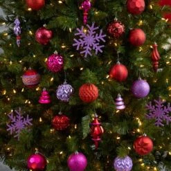 50ct. Holiday Deluxe Shatterproof Christmas Tree Ornament Box Set -Northlight Shop D479020S 5