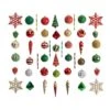 52ct. Holiday Deluxe Shatterproof Christmas Tree Ornament Box Set -Northlight Shop D479023S 1