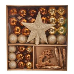 40ct. Gold Shatterproof Lux Christmas Ornament Set -Northlight Shop D479035S 3