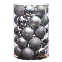 30ct. 2.5" Silver Shatterproof Christmas Ornaments 10 30ct. 2.5" Silver Shatterproof Christmas Ornaments -Northlight Shop D479041S 3