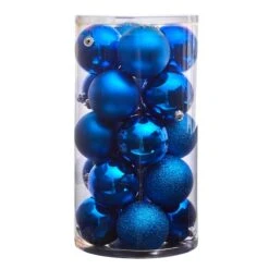 20ct. 3" Blue Shatterproof Christmas Ornaments -Northlight Shop D479044S 3