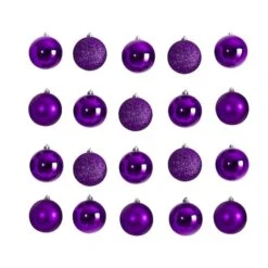 20ct. 3" Purple Shatterproof Christmas Ornaments 8 20ct. 3" Purple Shatterproof Christmas Ornaments -Northlight Shop D479048S 1 1