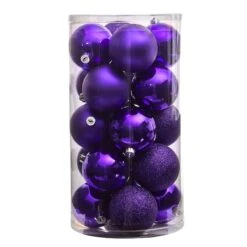 20ct. 3" Purple Shatterproof Christmas Ornaments 10 20ct. 3" Purple Shatterproof Christmas Ornaments -Northlight Shop D479048S 3