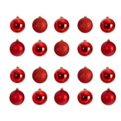 20ct. 3" Red Shatterproof Christmas Ornaments 8 20ct. 3" Red Shatterproof Christmas Ornaments -Northlight Shop D479049S 1 1