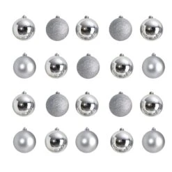 20ct. 3" Silver Shatterproof Christmas Ornaments