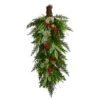 30" Cedar & Berry Christmas Teardrop Swag 1 30" Cedar & Berry Christmas Teardrop Swag -Northlight Shop D479057S 1