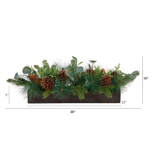 30" Evergreen Pine & Pine Cone Artificial Christmas Centerpiece 6 30" Evergreen Pine & Pine Cone Artificial Christmas Centerpiece - Image 4