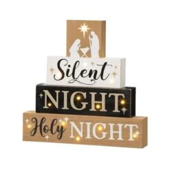 Glitzhome® 12" LED Lighted Nativity Block Word Sign 12 Glitzhome® 12" LED Lighted Nativity Block Word Sign -Northlight Shop D479430S 1 1