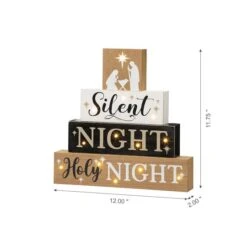 Glitzhome® 12" LED Lighted Nativity Block Word Sign 17 Glitzhome® 12" LED Lighted Nativity Block Word Sign -Northlight Shop D479430S 6