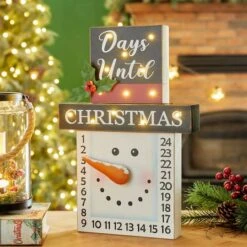 Glitzhome® 15" LED Christmas Snowman Countdown Décor 13 Glitzhome® 15" LED Christmas Snowman Countdown Décor -Northlight Shop D479443S 2