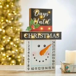 Glitzhome® 15" LED Christmas Snowman Countdown Décor 14 Glitzhome® 15" LED Christmas Snowman Countdown Décor -Northlight Shop D479443S 3