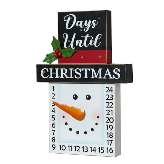 Glitzhome® 15" LED Christmas Snowman Countdown Décor 8 Glitzhome® 15" LED Christmas Snowman Countdown Décor - Image 6